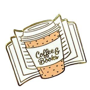 Coffee Cup Books Lapel Pin Drink Cup Enamel Accessories Badge Brooch Jewelry Pin